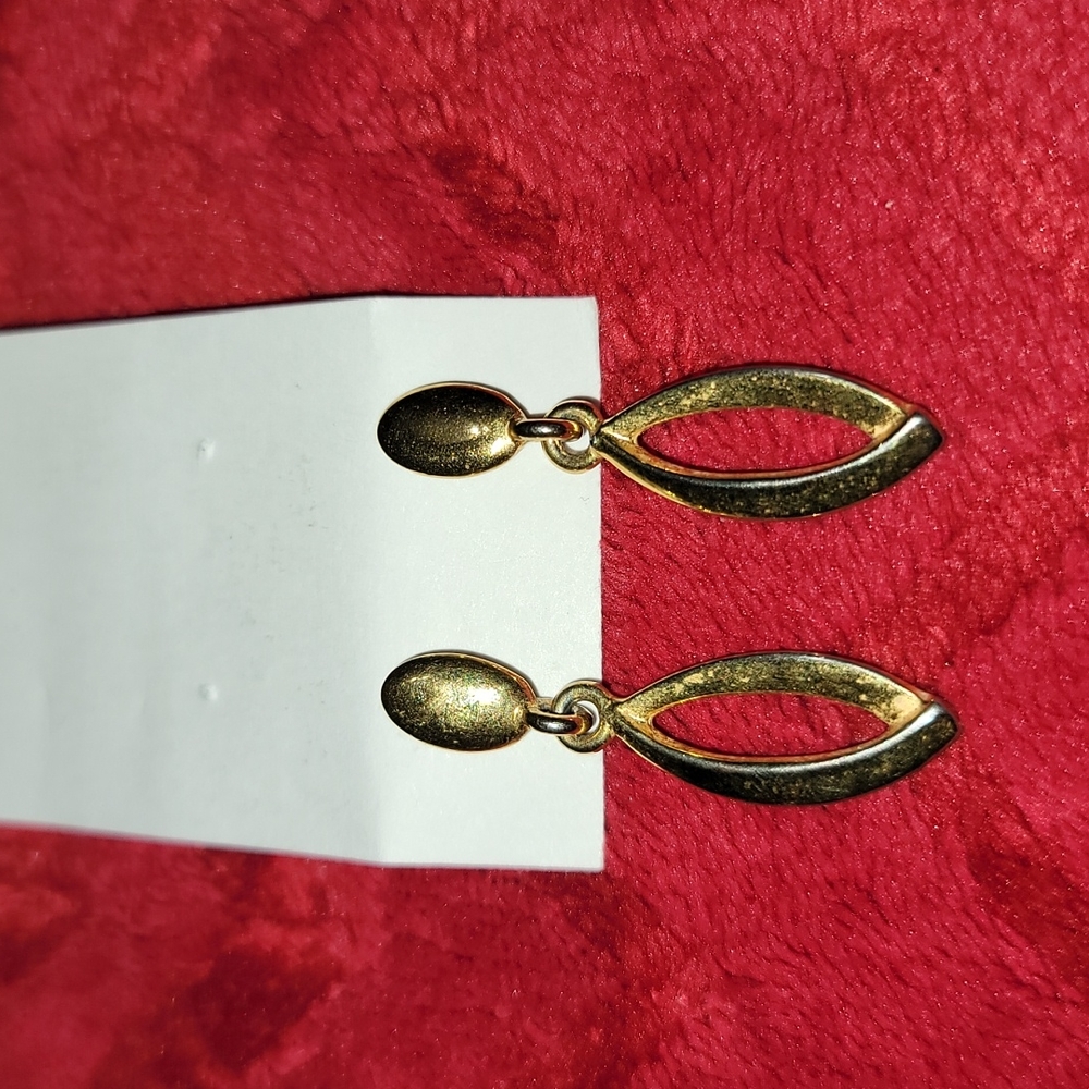 Golden Coloured Teardrop Earrings (10)